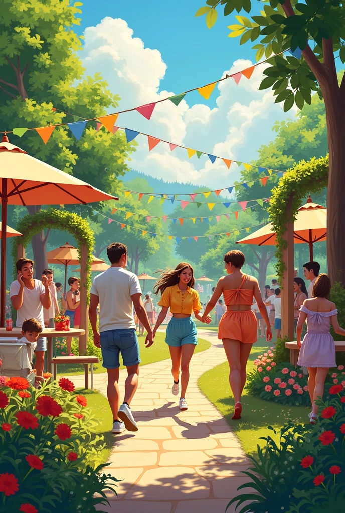 Outdoor in a garden for celebration
