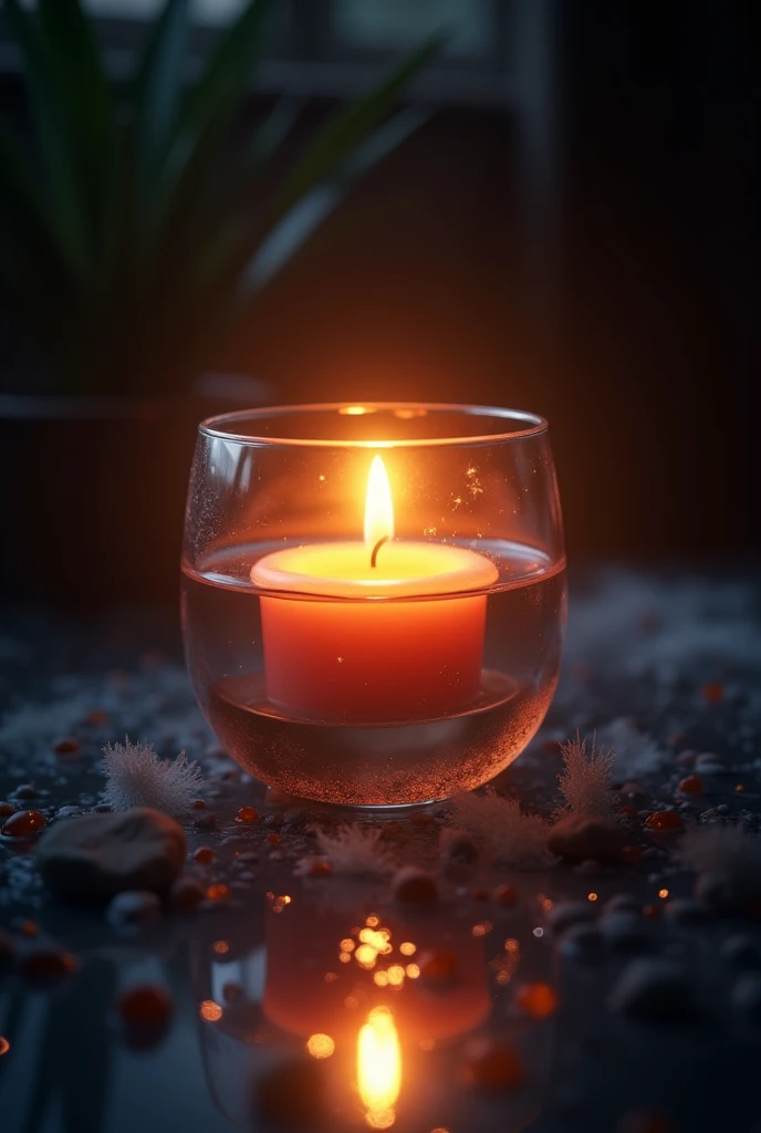 Believe me, one that is 3D, one only and behind that is bright From the infinite ecological candle in a glass vessel that the edges stand out from the shine and I do not want a woman, just a candle in a glass , Remove the wax and add water and oil on top, but let it remain a candle and shine in the darkness., I don't want wax, only water and oil with fire