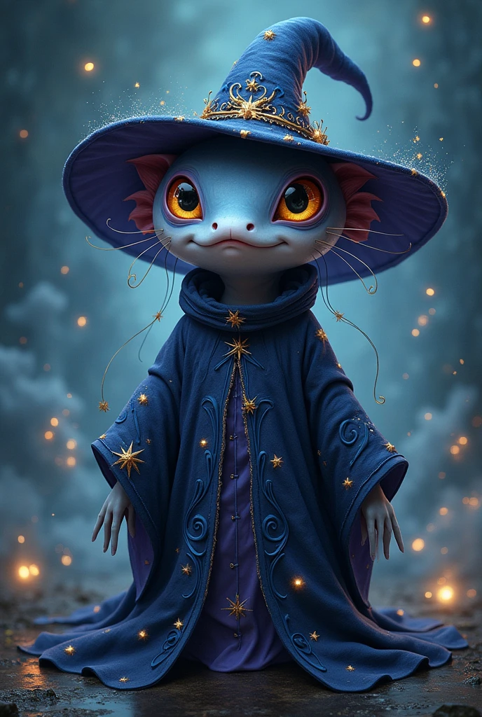 Axolotl dressed as a witch