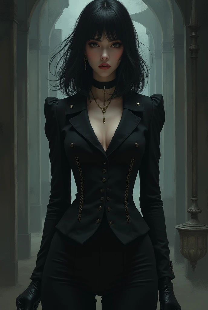 Girl like utena hiiragi with dark clothes