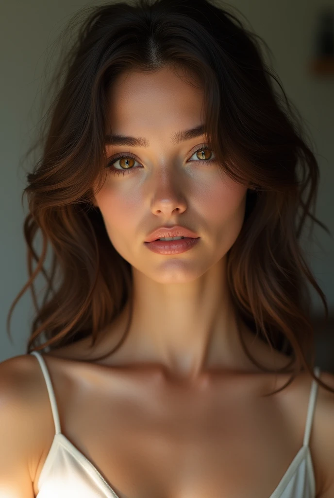 Beautiful girl, no makeup, 4k, brunette, brown eyes, european,