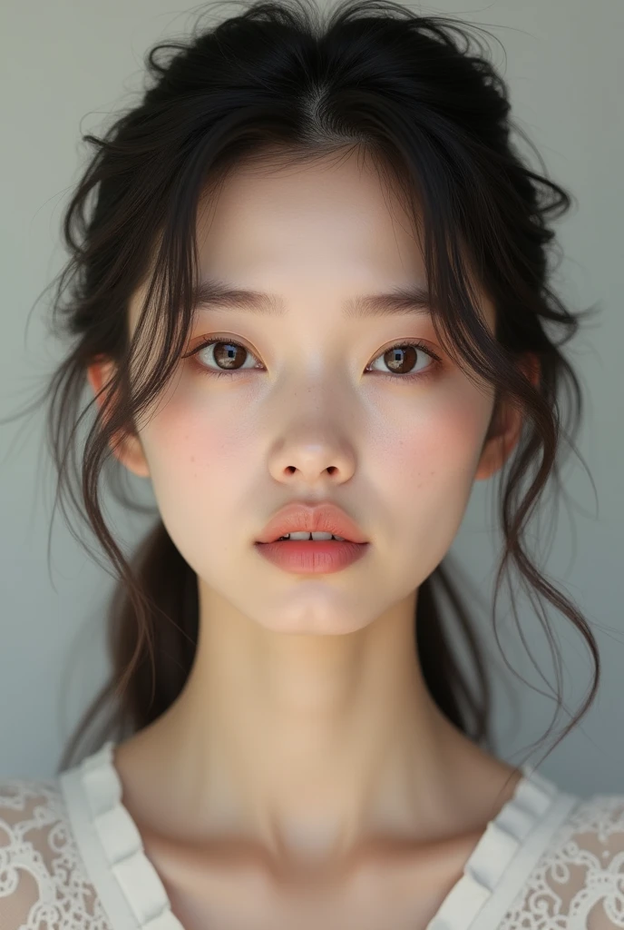 Similar face as sophie rain, no makeup, 4k