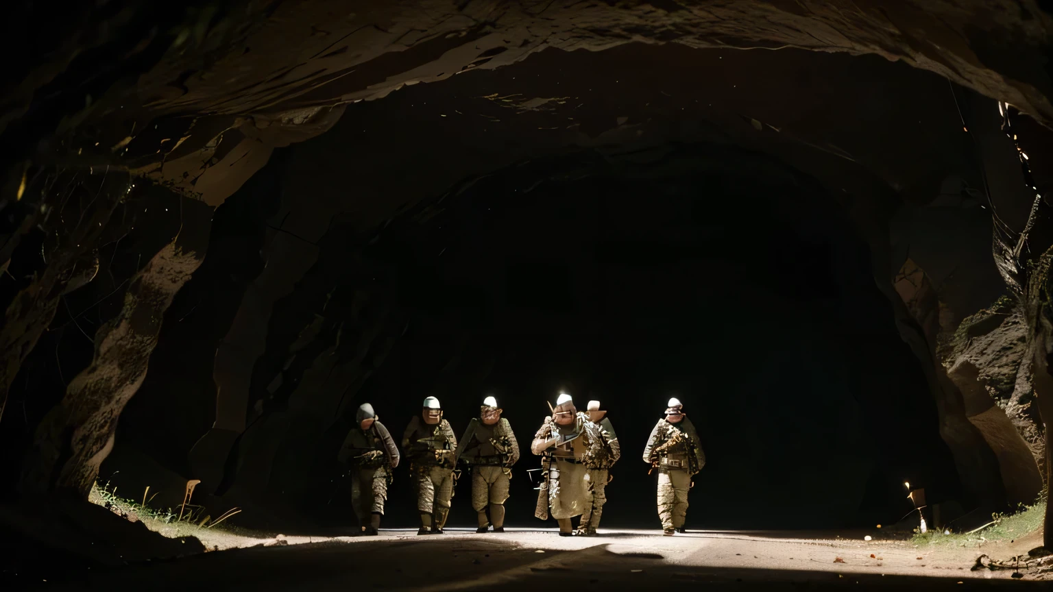 An army of dragon hunters hidden in the mouth of the cave