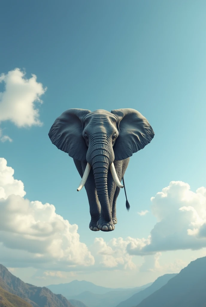 An elephant skydiving.