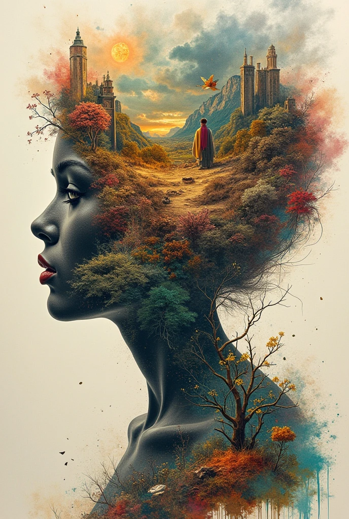 Make a drawing that visualize the life experience