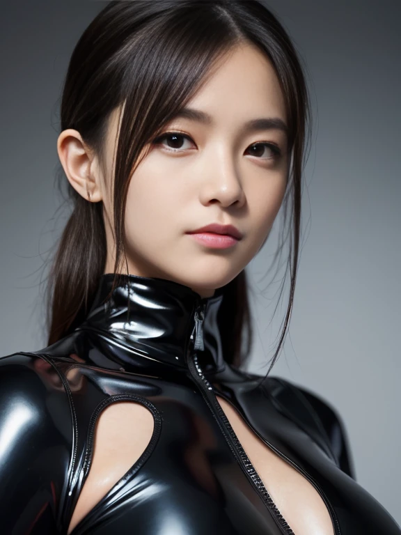 (RAW Photos:1.2)、Highest quality、Beautiful detailed girl、Tight Latex Suit、Latex bodysuit, Laughter、Highly detailed eyes and face、Beautiful and fine details、Large file size、High resolution、High resolution、8k wallpaper details、Highly detailed Ticker uniform 8K wallpaper、Light on the face、Cinema Lighting、1 girl、Sexy pose、(Photorealism:1.4)、Awareness-raising、Surrealism、 From below、Super Detail、masterpiece