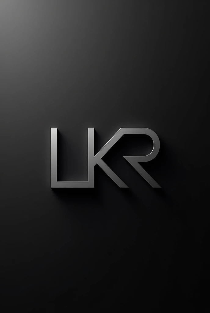 Join the letters lkr for a logo with a matte black background