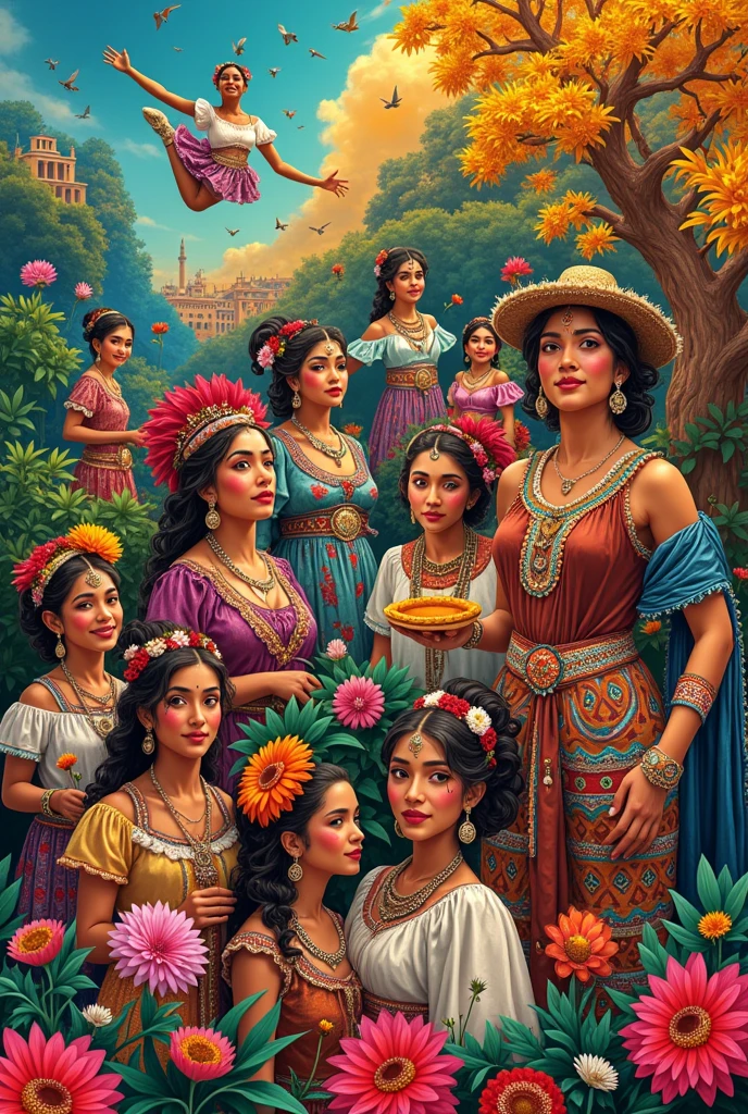 Crea un collage de cultura latina