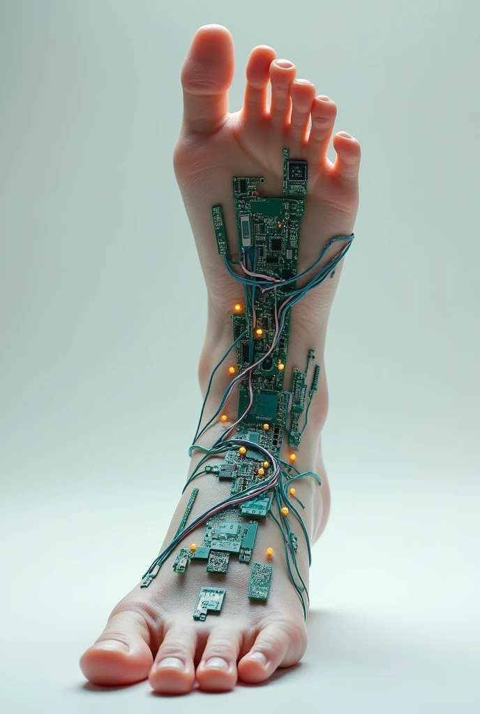 FOOT PLANT WITH ELECTRICAL CIRCUITS INSIDE