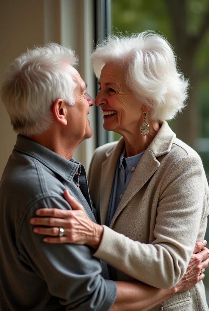 elderly couple making love