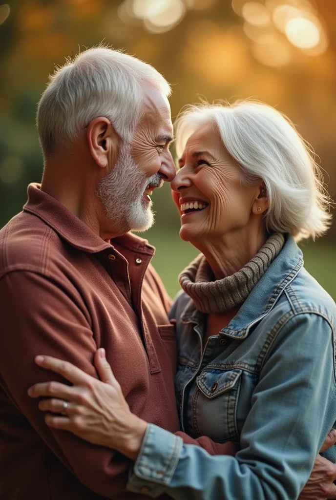 elderly couple making love