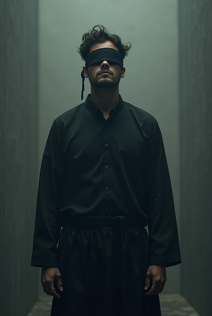 Man with blindfold