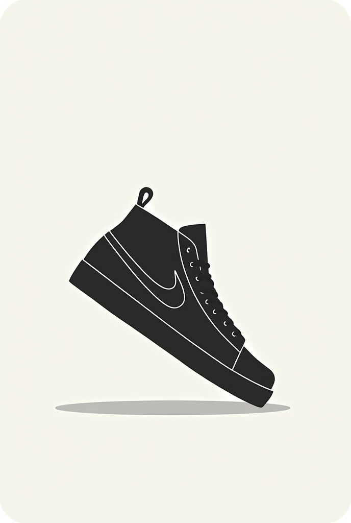 Create a pictogram of a sneaker in black and white