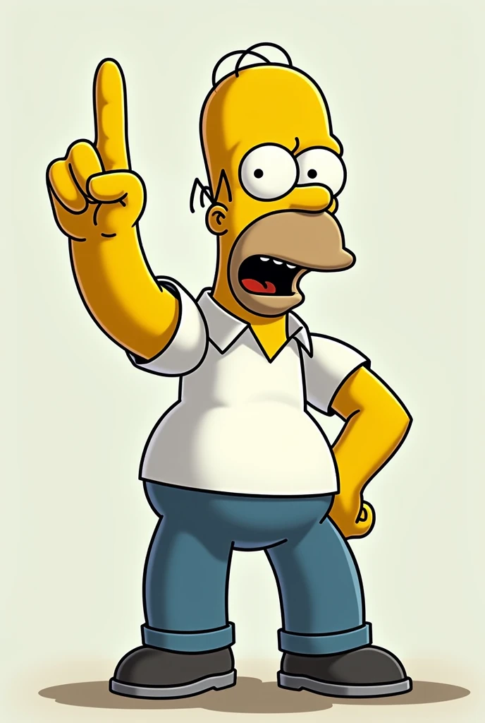 Homer Simpson showing the middle finger in an obscene manner