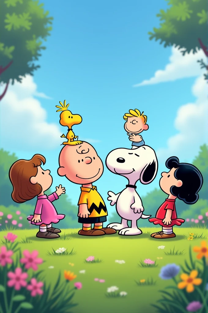 snoopy, Woodstock, Charlie Brown and all his friends wishing a happy mother&#39;s day