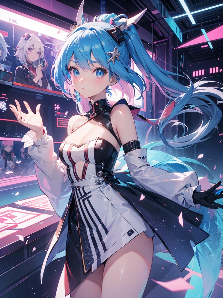 3D anime-inspired artworks, virtual beauty, futuristic aesthetics,brings to life a unique anime girl, blending the charm of traditional idol culture with cutting-edge digital artistry, world where dreams and reality intertwine, essence of modern anime in stunning 3D
