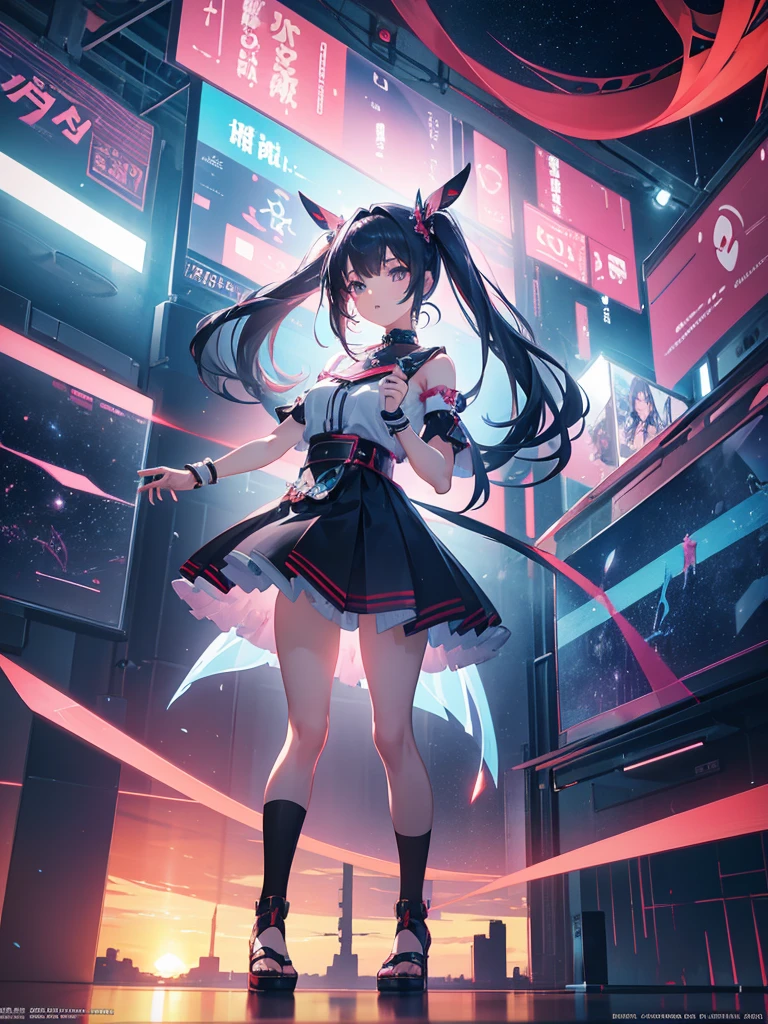 3D anime-inspired artworks, virtual beauty, futuristic aesthetics,brings to life a unique anime girl, blending the charm of traditional idol culture with cutting-edge digital artistry, world where dreams and reality intertwine, essence of modern anime in stunning 3D