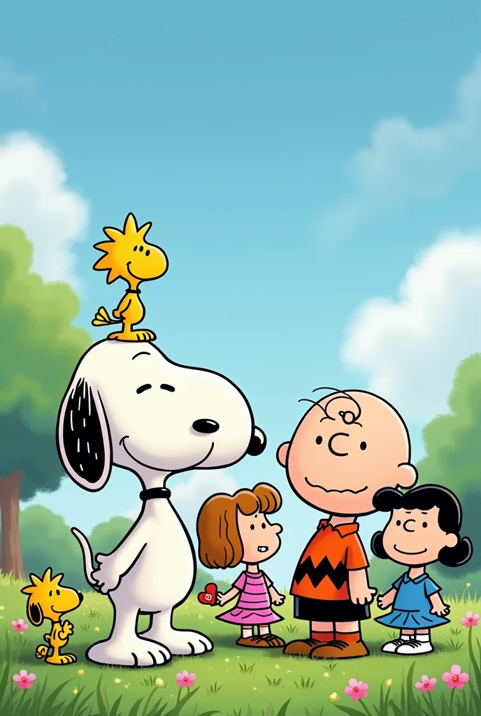 snoopy, Woodstock, Charlie Brown and all his friends wishing a happy mother&#39;s day