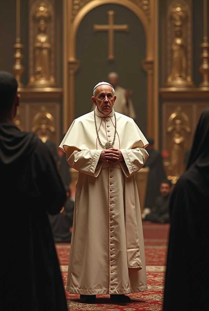 Photo of the Pope believing in Prophet Muhammad and his conversion to Islam and breaking the cross