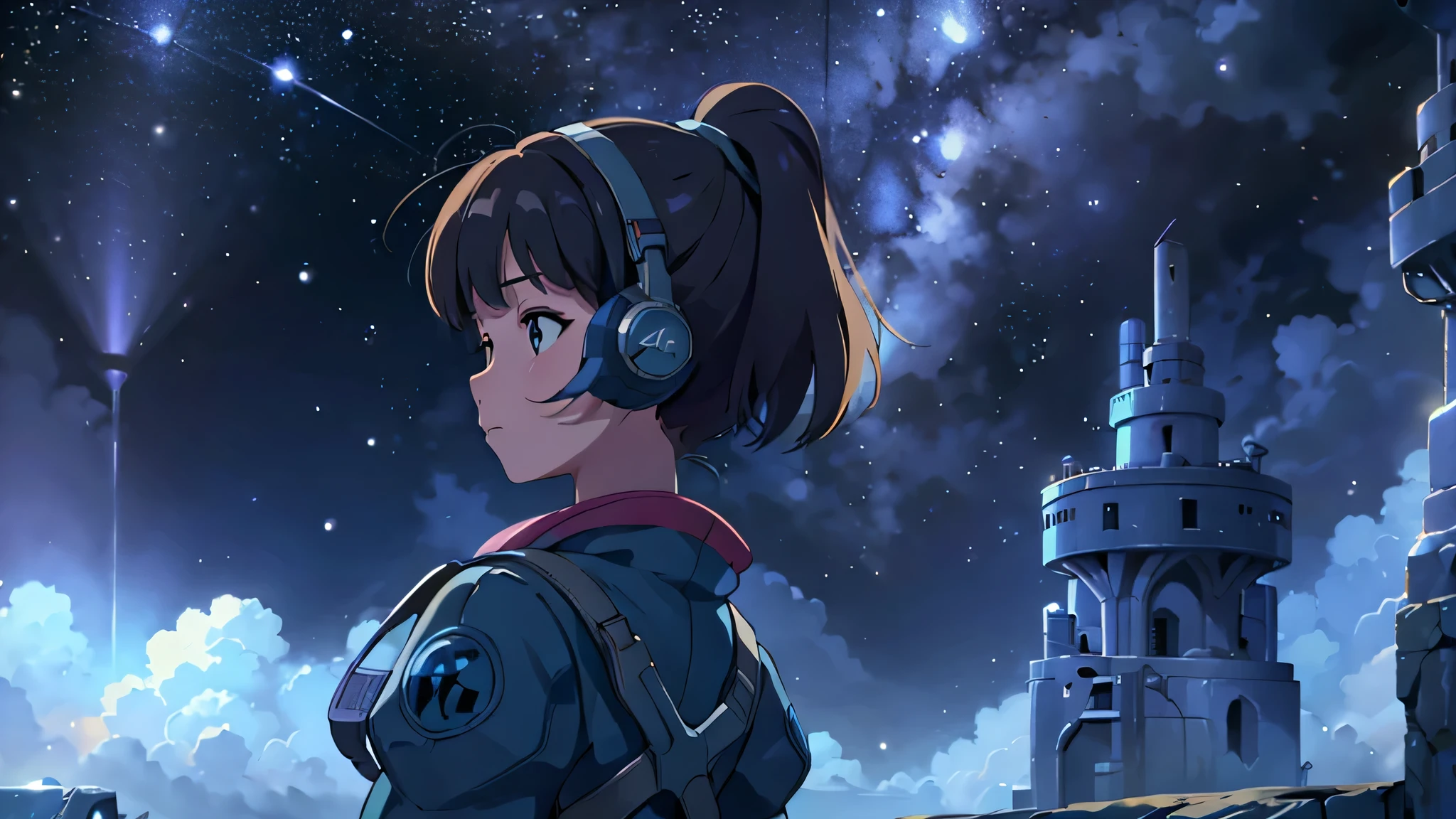 looking at the skies in a fantasy and at the same time futuristic world