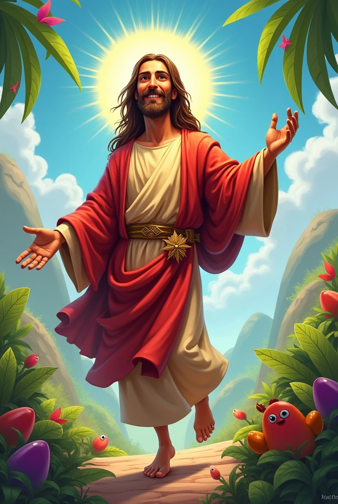 Me faça jesus com crash bandicoot formato cartoon