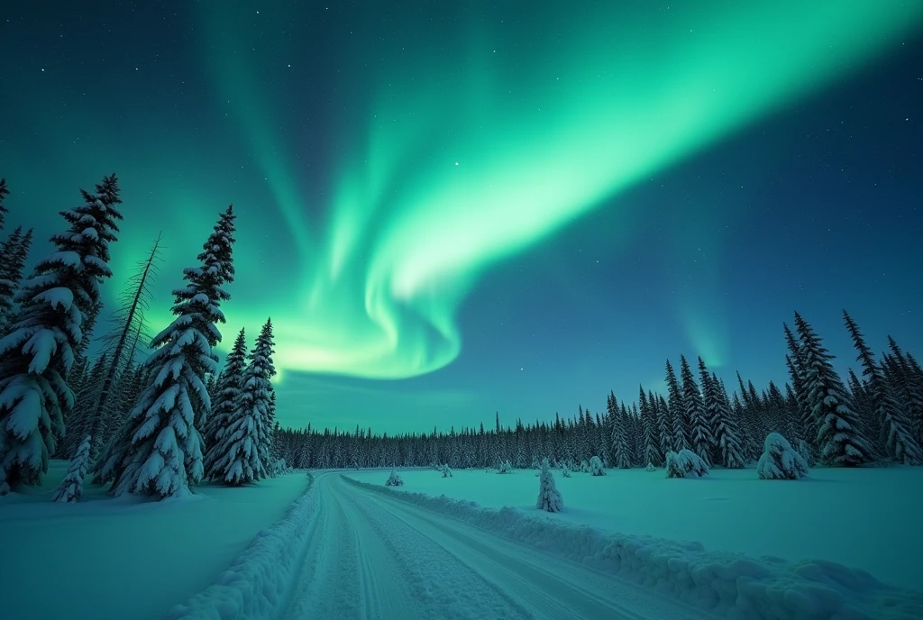 (masterpiece:1.2,Superior Quality,mirror-like,Cinematic Experience),8k,wallpaper,Winter in Yellowknife where you can see the Aurora