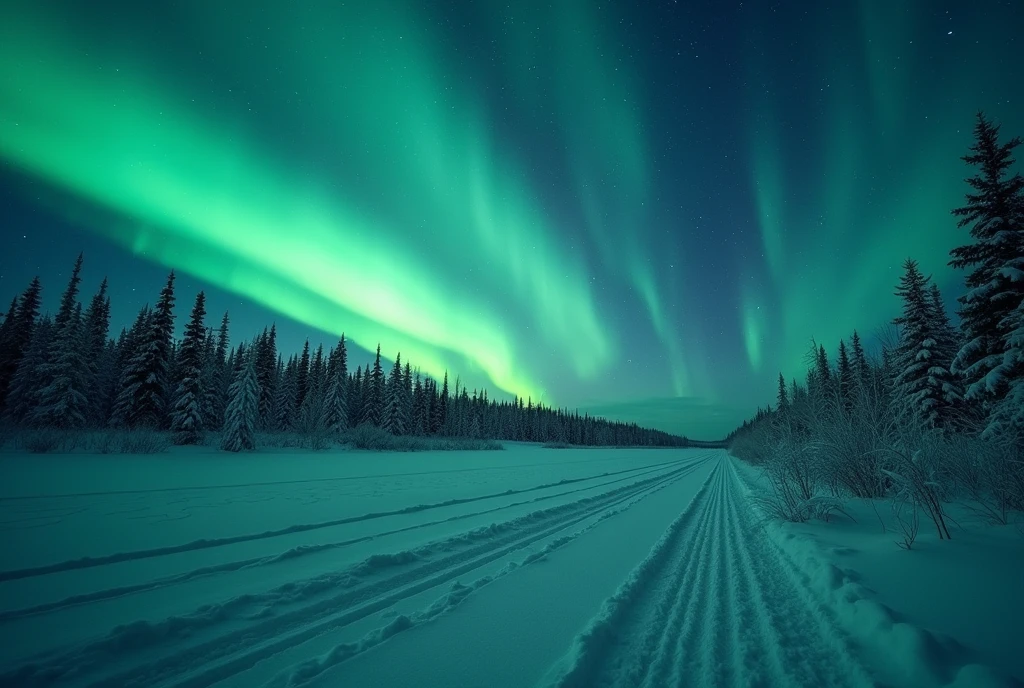 (masterpiece:1.2,Superior Quality,mirror-like,Cinematic Experience),8k,wallpaper,Winter in Yellowknife where you can see the Aurora