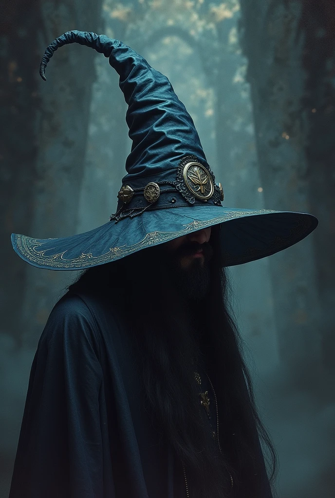 create a drawing of a wizard's hat, in dark color