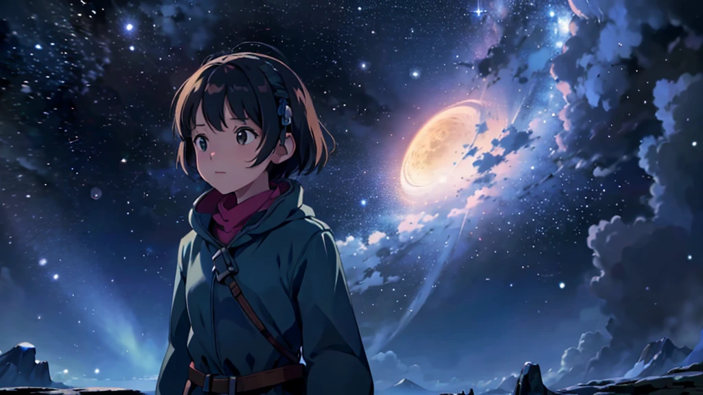 looking at the skies in a fantasy world and at the same time