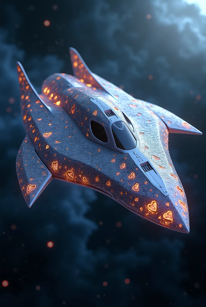 Spawns a futuristic ship with diamond-like hearts