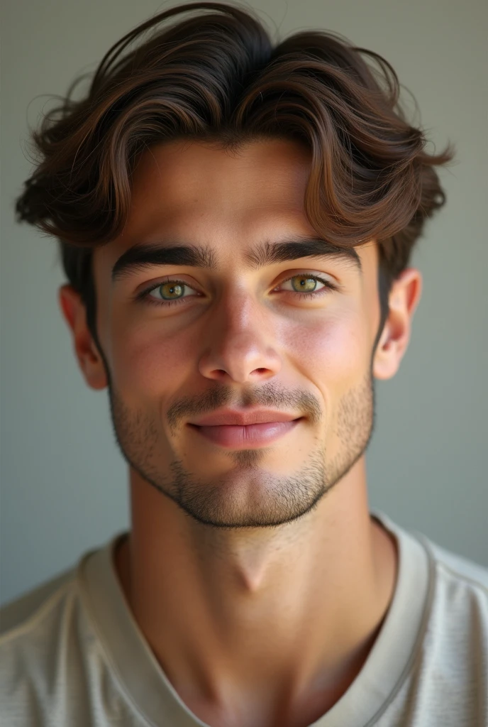 20 year old young man, brownhair, greenish eyes 