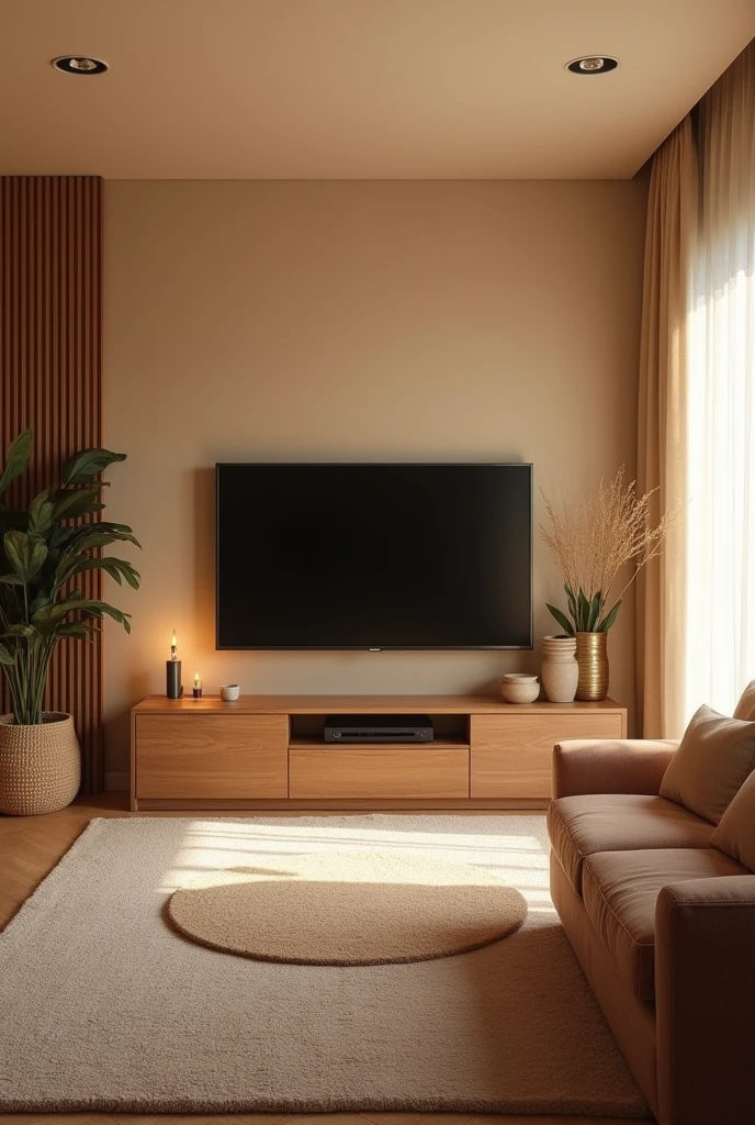 Room with TV without people, just the room and the TV