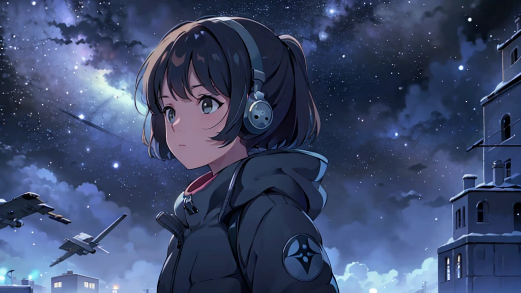 looking at the skies in a futuristic world