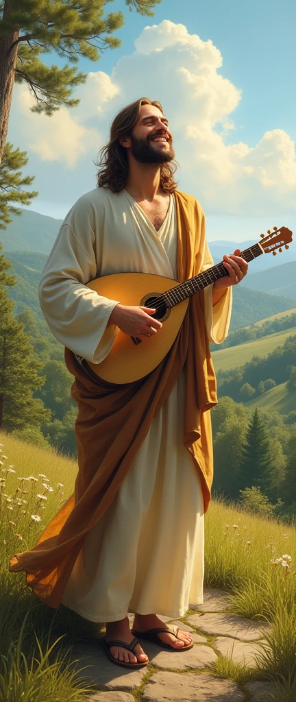 Jesus Christ in the northeast very happy listening to music