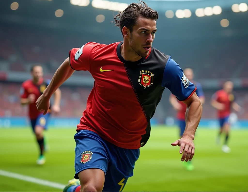 Belgium shirt red one blue and one black