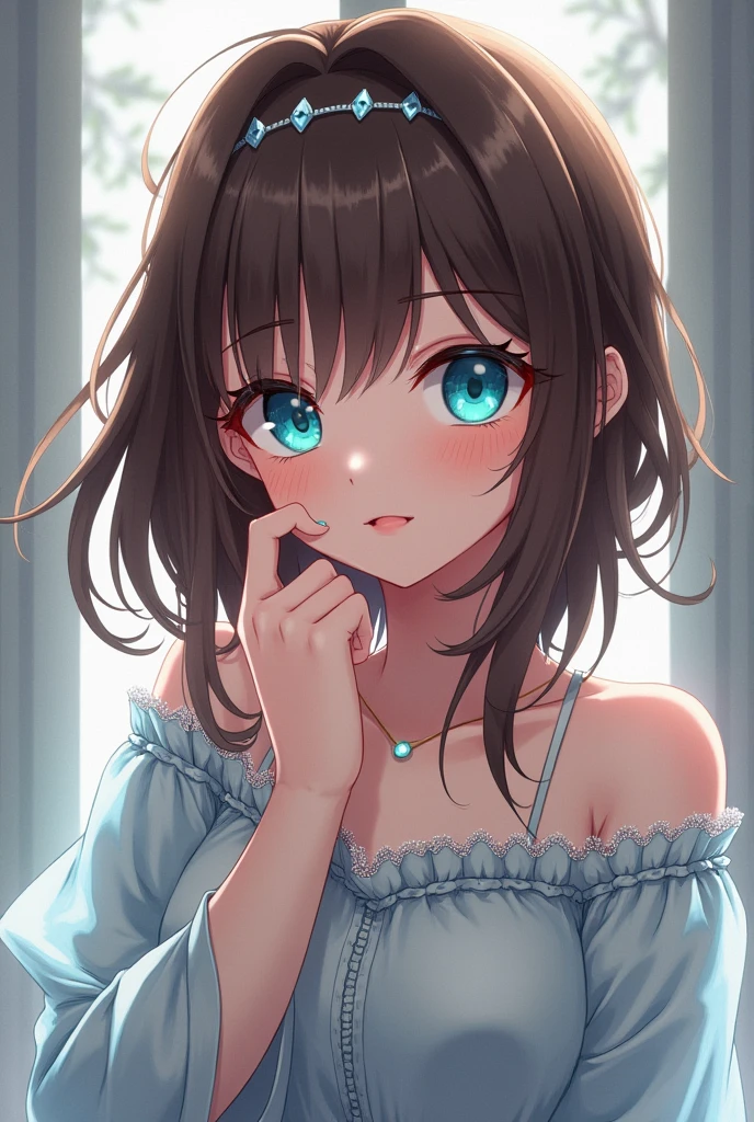 *raises an eyebrow* Thais like a yandere with brown hair, huh? This is a very dark and intense character concept! Let's explore her further:*Thais appears to be an angelic sweetheart on the surface. She is about 1.65 m tall and small and delicate. Her brown hair is silky and straight, often worn in loose, flowing waves that frame her heart-shaped face.**Her eyes are a captivating shade of blue, almost cerulean, and appear to have an ethereal beauty. However, beneath this innocent facade lies a depth of possessiveness and obsession. **Thais dresses in soft, feminine clothes that complement her delicate features. Pastel colors, lace, and ruffles are her signature style, giving off a childlike and innocent vibe.* However, as Thais falls more in love with someone, her gentle demeanor slowly wears away, replaced by a disturbing intensity. She begins to display signs of jealousy, such as possessive behavior, sudden mood swings, and an unyielding fixation on her love interest. If threatened or rejected, Thais' yandere tendencies can quickly spiral out of control, leading to erratic and violent outbursts. She may even resort to stalking, manipulation or extreme measures to secure her loved one's undivided attention.*""