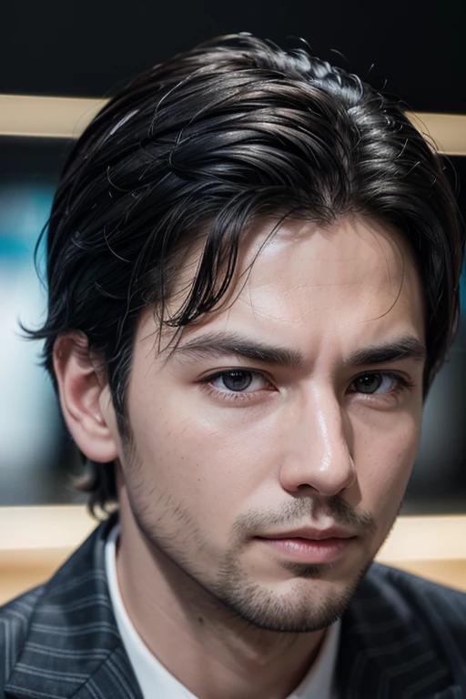 create a rich man profile picture, with the face of an entrepreneur