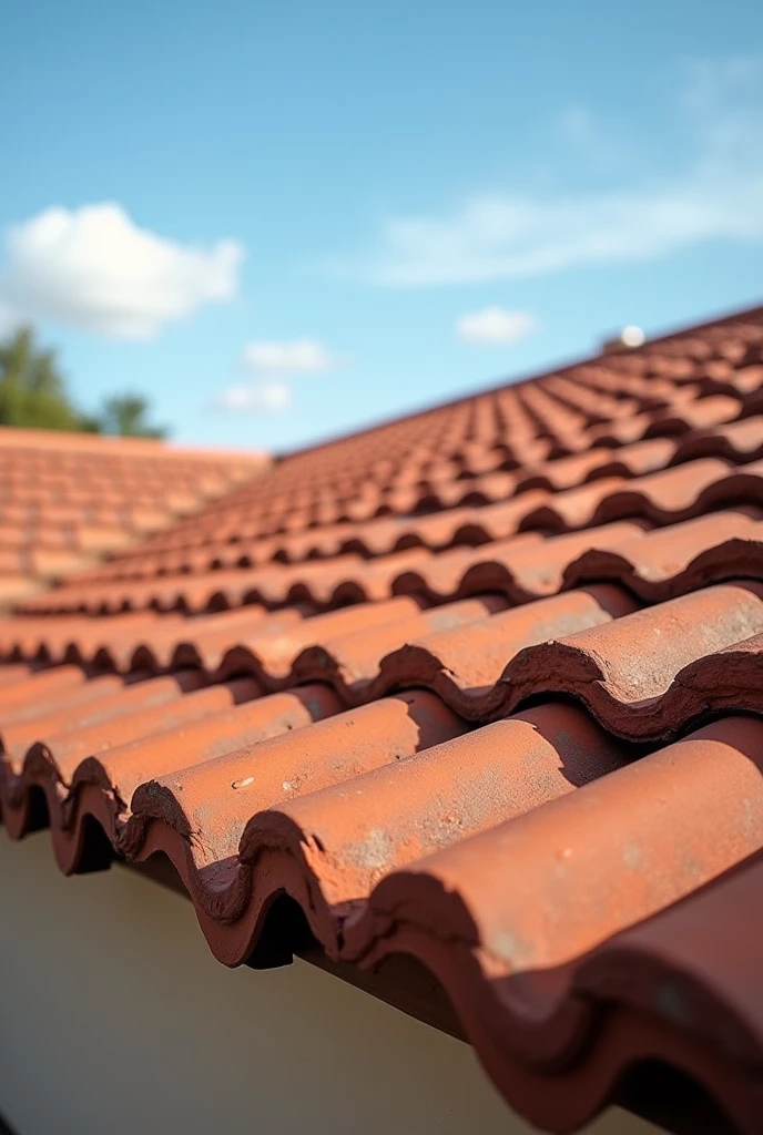 A high-quality image of a newly installed roof with terracotta clay tiles, captured from an angle that showcases the rich, earthy tones and traditional texture of the tiles. The roof should have a classic, Mediterranean or Spanish-style architecture, with the clay tiles neatly aligned in rows. The background should include a bright blue sky with a few clouds, enhancing the warm, inviting feel of the scene. The lighting should be natural, emphasizing the details and color variations in the tiles. Perfect for an Instagram post promoting expert roofing services.
This prompt highlights the traditional beauty and craftsmanship of a clay tile roof, ideal for an engaging Instagram post