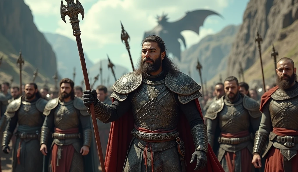 detailed fantasy portrait, an army of dragon hunters celebrating victory, detailed clothing and armour, dramatic lighting, cinematic composition, intricate detailing, (best quality, 4k, 8k, highres, masterpiece:1.2), ultra-detailed, (realistic, photorealistic, photorealistic:1.37), HDR, studio lighting, extreme detailing, professional, vivid colours