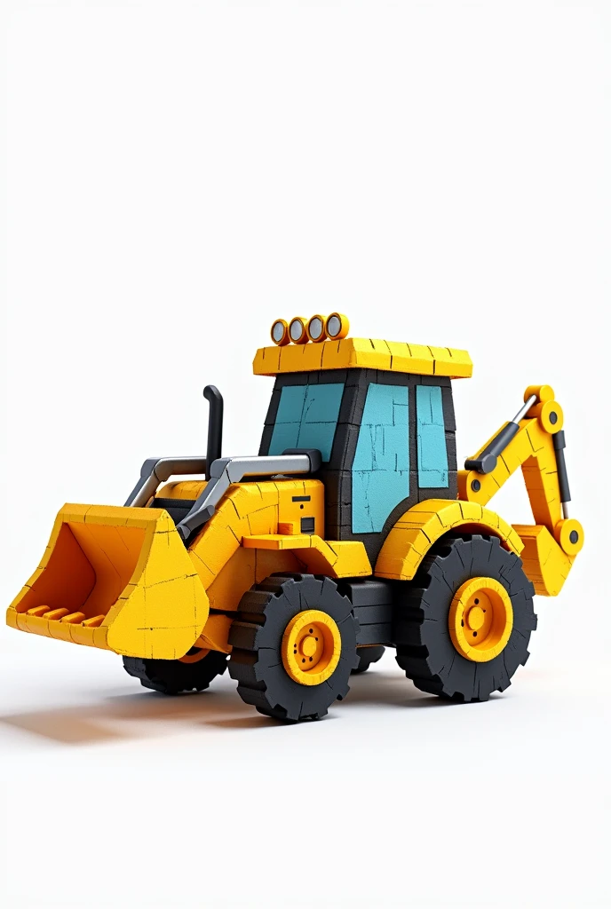 backhoe piñata with white background, simple