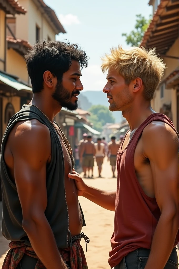 Bolivian man and blond man together