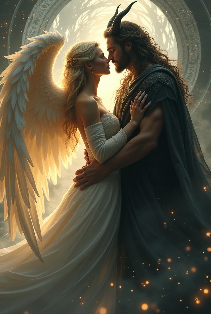 An angel woman in love with a demon man