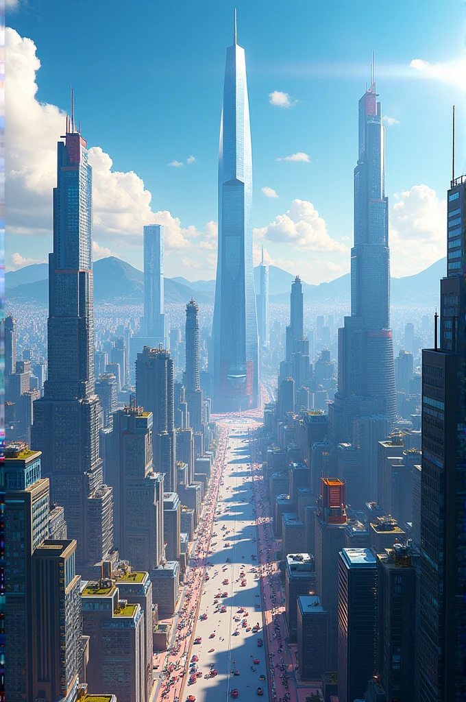 A picture with the background of the metropolis