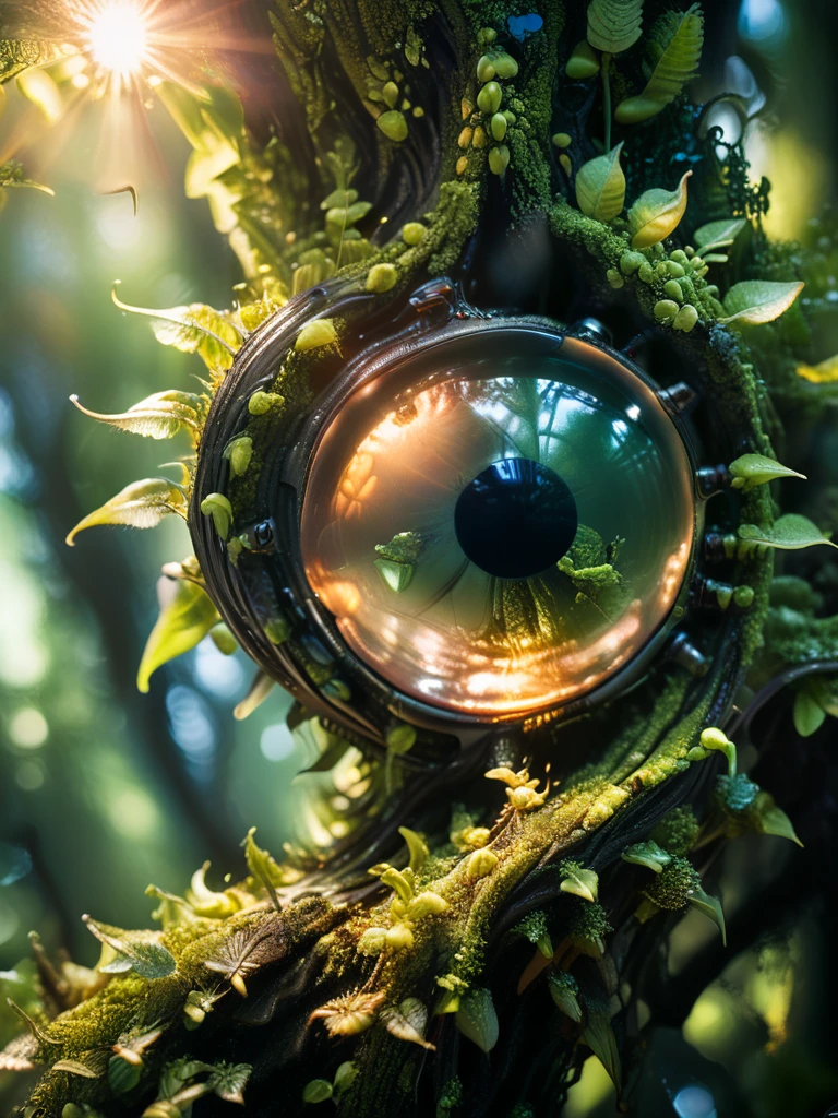 Alien flora, breeding on the trees, on another planet alien, Futuristic, foam, tactical, sleek, highly detailed forest, sunny day in forest, Miki Asai Macro photography, close-up, hyper detailed, trending on artstation, sharp focus, studio photo, highly detailed, macro photo, by greg rutkowski, intricate details, realistic, 8k, sharp details, masterpiece, artstation, Panoramic, iridescence, hdr, sun light, metallic, Ultra HDR,Realistic, Cinematic Portrait, Cinematic photography, Masterpiece 