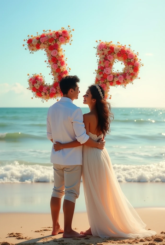 best quality, high resolution, ultra-detailed, extremely detailed, top quality, Couple Photo, photo frame decorated with seashells,