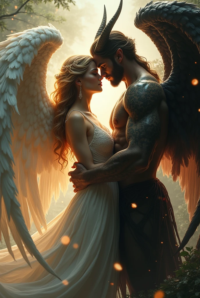 An angel woman in love with a demon man