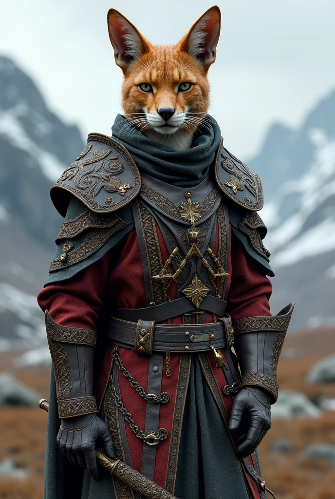 Khajiit from the game Skyrim, in Cossack uniform
