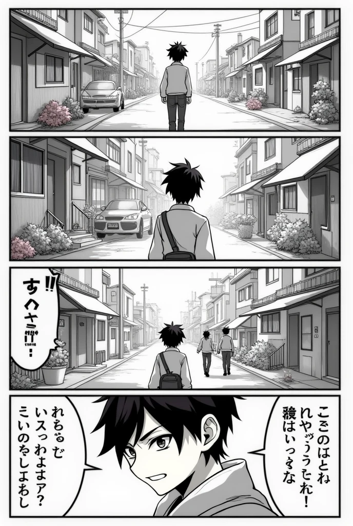 best quality , monochrome, lineart, 1girl, full body, sitting on knees, fearful expression, tears in eyes, Trance、closed mouth, short dark hair, tan skin, freckles, oversized t-shirt, an older man standing above her, handing her money, (looking down at the sidewalk:1.6), intense , city background, night, oldest, comic