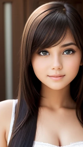 Cute young woman Aksamit focus on face