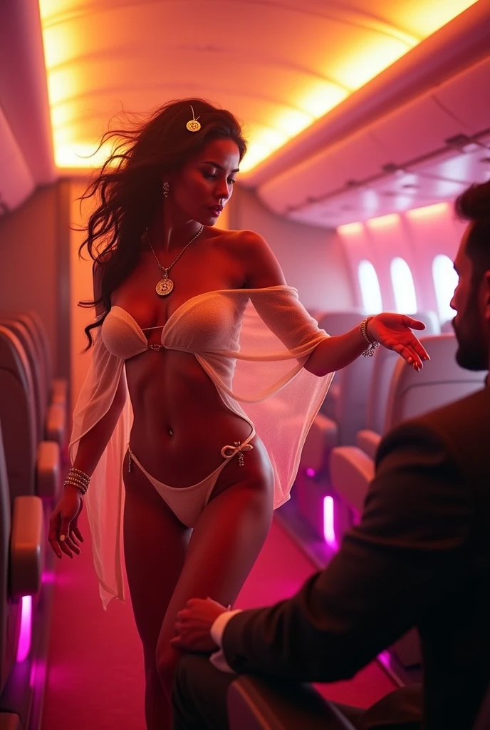 # Import necessary libraries
from stable_diffusion import StableDiffusionPipeline
import torch
from PIL import Image
# Load the Stable Diffusion model
pipe = StableDiffusionPipeline.from_pretrained("stable-diffusion-v1-4")
# Define the prompt with engaging and dynamic elements
prompt = (
"A lively, sensual scene inside a luxurious airplane cabin. The focus is on a vibrant go-go dancer performing an enticing dance for a Bitcoin trader. The dancer is in a dynamic pose, with her body twisted and hips swaying, directly engaging with the trader. She wears a light, flowing outfit with translucent fabric and Bitcoin-themed accessories, including a Bitcoin pendant and confetti. Her hair is styled in loose waves with a Bitcoin logo hairpin. The Bitcoin trader is seated in a plush, elegant seat in the foreground, looking at the dancer with an expression of fascination and desire. The cabin features opulent decor with soft, colorful lighting in shades of pink and gold, creating a warm and inviting atmosphere. The dancer's movements and expressions are flirtatious and playful, creating a captivating interaction with the trader. The background includes luxurious airplane features and subtle cultural elements, enhancing the scene's exclusivity and allure. The color palette includes vivid reds, soft golds, and bright pinks. The lighting is bright and focused on the dancer, highlighting her performance and creating a lively and engaging mood."
)
# Configuration settings
clip_guidance_scale = 25 # Moderate guidance to maintain lightness and playfulness
hr_scale = 3.0 # Balanced resolution for clarity without heaviness
hr_upscaler = "R-ESRGAN" # High-quality upscaling for vibrant details
latent_shift = torch.randn(1, 4, 64, 64) * 0.01 # Slight variation for a more natural feel
prompt_weighting = (
"Go-Go Dancer::3.5 | Enticing Dance::4.0 | Bitcoin Accessories::2.5 | Dynamic Pose::3.5 | Engaged Trader::4.0 | Luxurious Cabin::3.0 | Vibrant Lighting::3.5"
) # Emphasizes